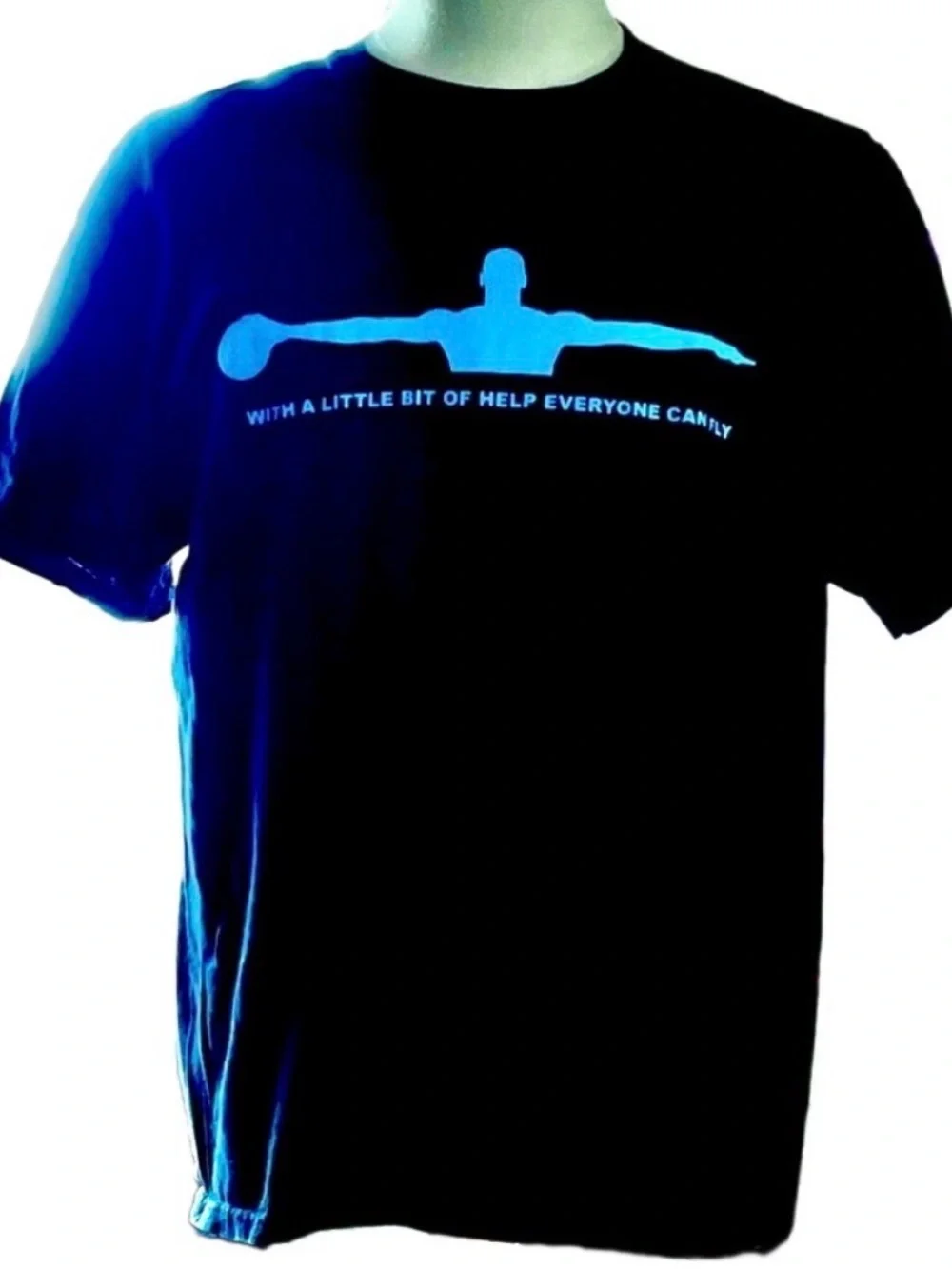 JORDAN NIKE Wings Graphic Tee Shirt Black Blue XL